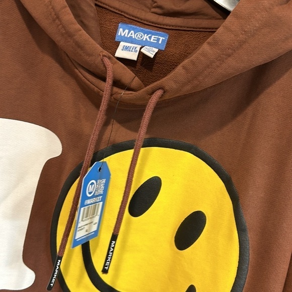 MARKET SMILEY HATERS HOODIE Brown men’s SZ XL MSRP $100 New with tags - Picture 5 of 9